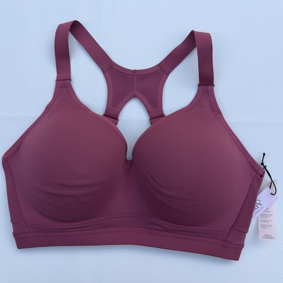 Victoria's Secret VSX Incredible Plunge Sports Bra 36B Rose Racerback Gym NWT - Picture 1 of 8